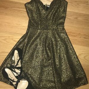 Gold and black formal dress